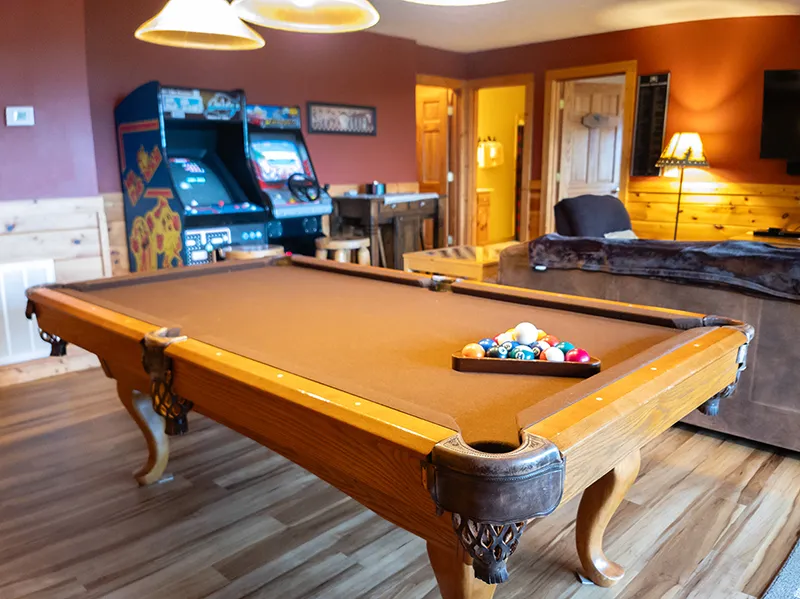 pool table in the rec room